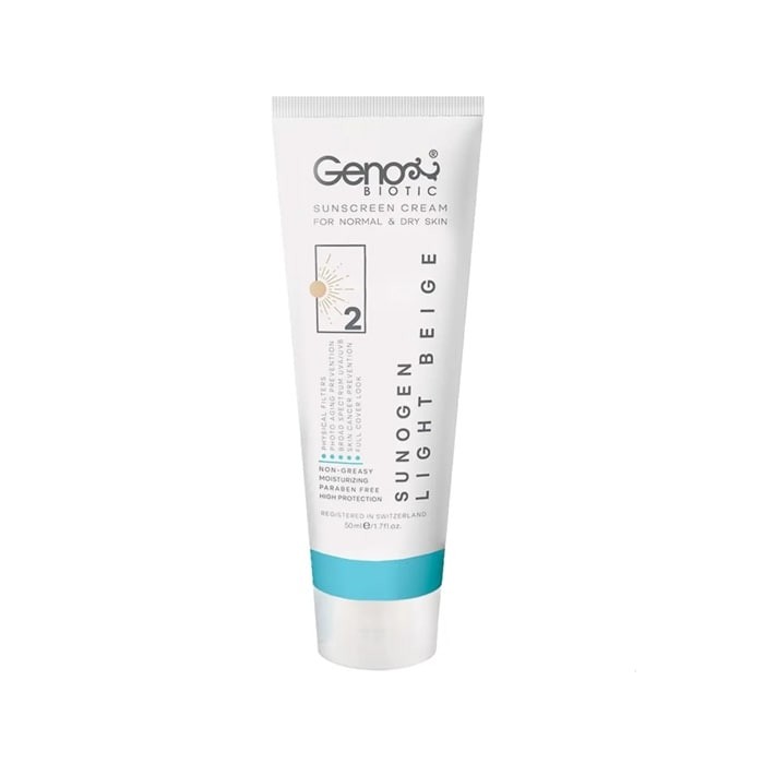 کرم ضد آفتاب مخصوص پوست نرمال و خشک بژ روشن Geno Biotic