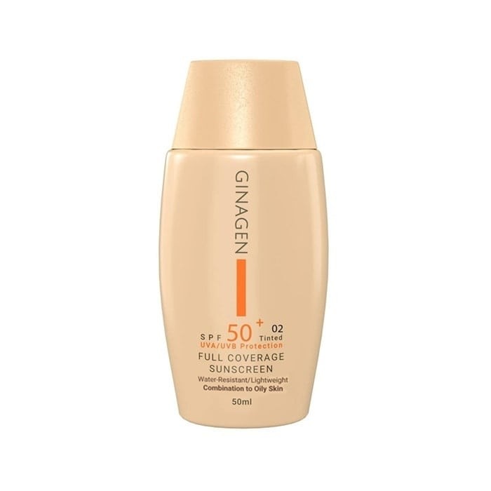 کرم ضد آفتاب رنگی پوست چرب شماره 02 Ginagen SPF50
