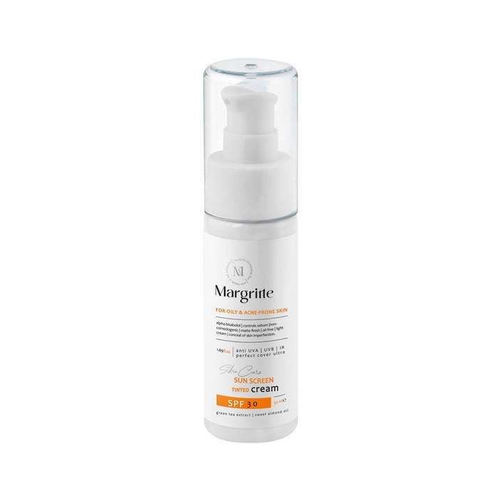 کرم ضد آفتاب بژ روشن مناسب پوست چرب و مستعد آکنه Margritte SPF30