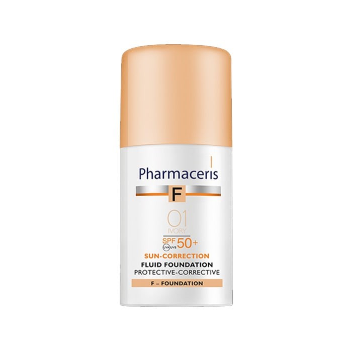 کرم پودر همراه با ضد آفتاب پروتکتیو کارکتیو شماره 01 Pharmaceris SPF50