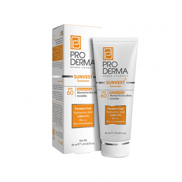 کرم ضد آفتاب و مرطوب کننده با SPF60 مناسب پوست‌ های معمولی و خشک PRODERMA