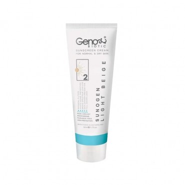 کرم ضد آفتاب مخصوص پوست نرمال و خشک بژ روشن Geno Biotic