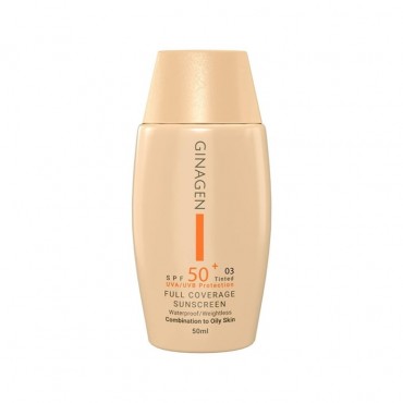 کرم ضد آفتاب رنگی پوست چرب شماره 03 Ginagen SPF50