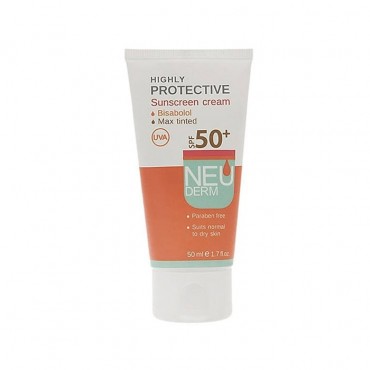 کرم ضد آفتاب هایلی پروتکتیو بژ تیره NEUDERM SPF50
