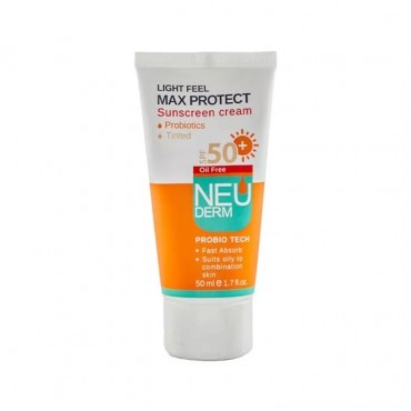 کرم ضد آفتاب رنگی مکس پروتکت فاقد چربی NEUDERM SPF50