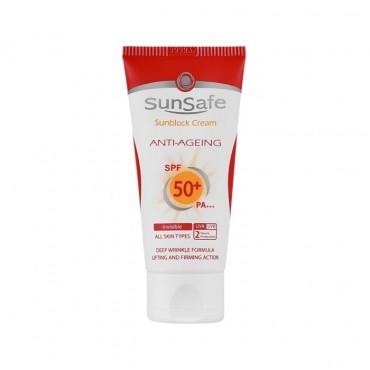کرم ضد آفتاب و ضد چروک بی رنگ SunSafe SPF50
