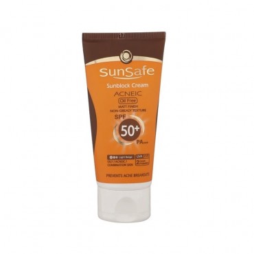 كرم ضد آفتاب فاقد چربی مناسب پوست چرب و مختلط بژ روشن SunSafe SPF35