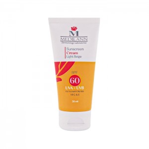 کرم ضد آفتاب رنگی بژ روشن مناسب پوست معمولی و چرب Medilann SPF60