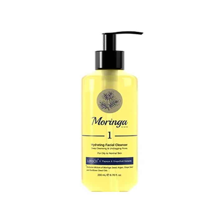 ژل شستشو و آبرسان صورت مناسب پوست های چرب، مختلط و معمولی Moringa Emo 200ml