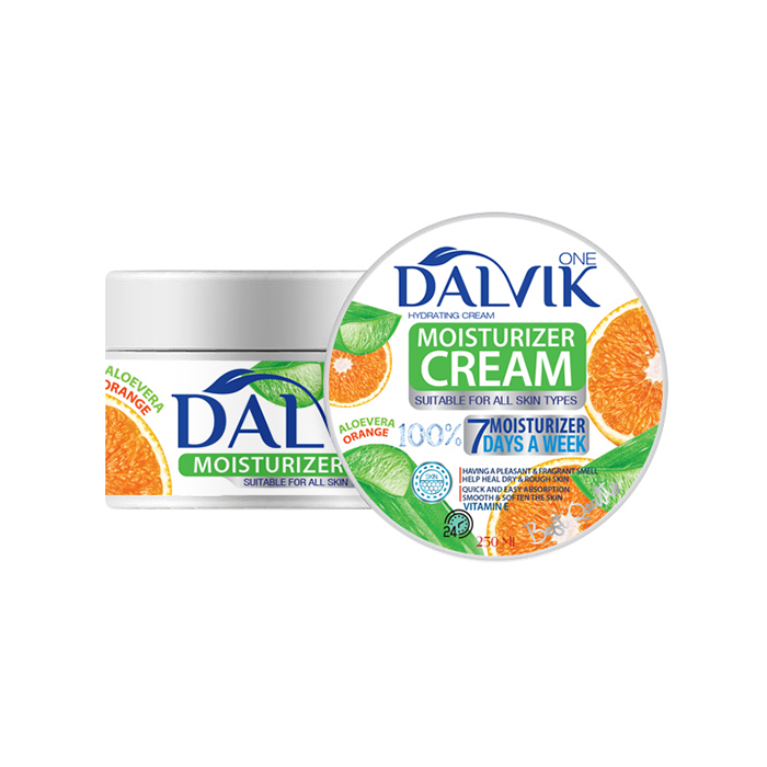 کرم مرطوب کننده و آبرسان کاسه ای عصاره آلوئه ورا و پرتقال DALVIK ONE