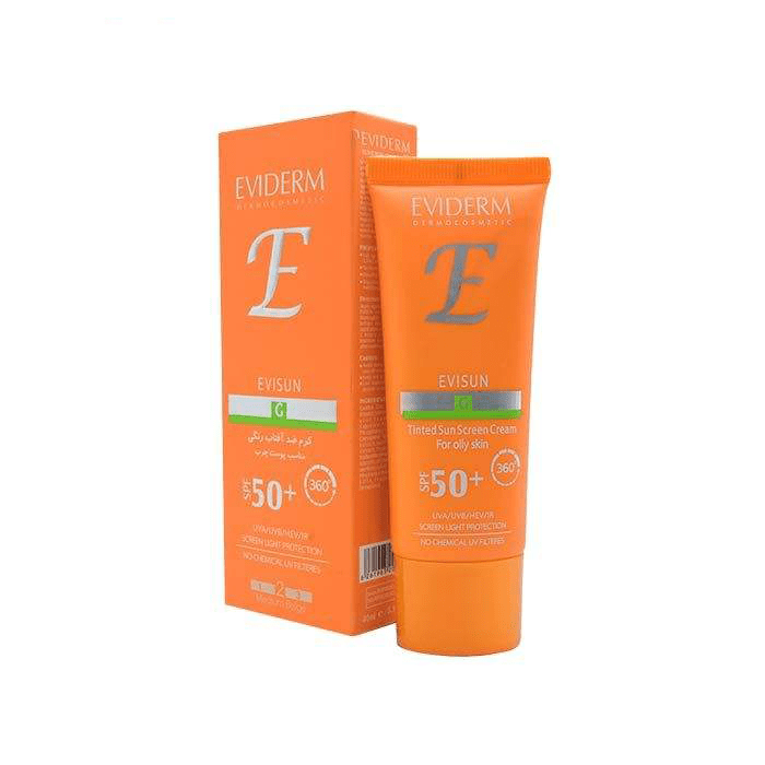 کرم ضد آفتاب رنگی اویسان پوست چرب EVIDERM SPF 50