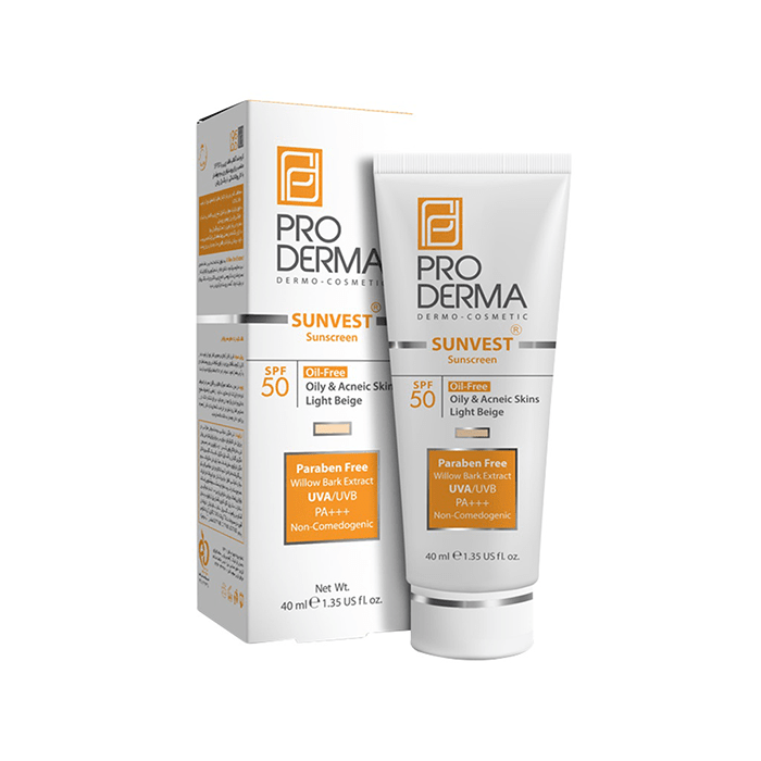 کرم ضد آفتاب فاقد چربی بژ روشن PRODERMA SPF50