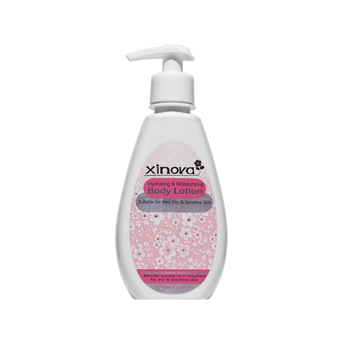 لوسیون آبرسان و مرطوب کننده بدن مناسب پوست‌ های خیلی خشک و حساس xinova 250ml