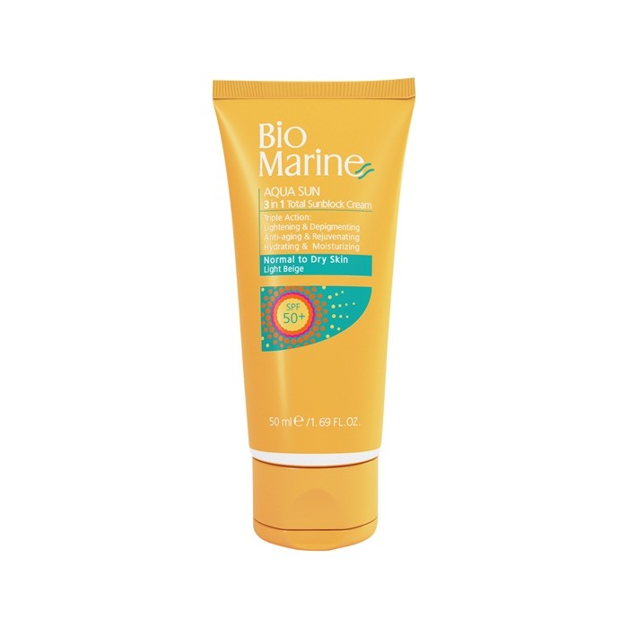 کرم ضد آفتاب رنگی 3 در 1 پوست خشک و معمولی آکوا سان BioMarine SPF50
