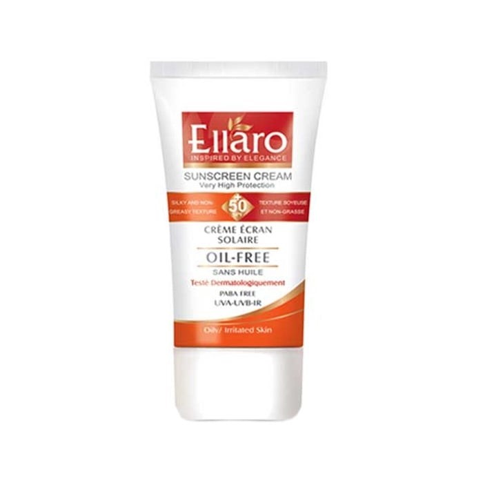 کرم ضد آفتاب بی رنگ فاقد چربی Ellaro SPF50
