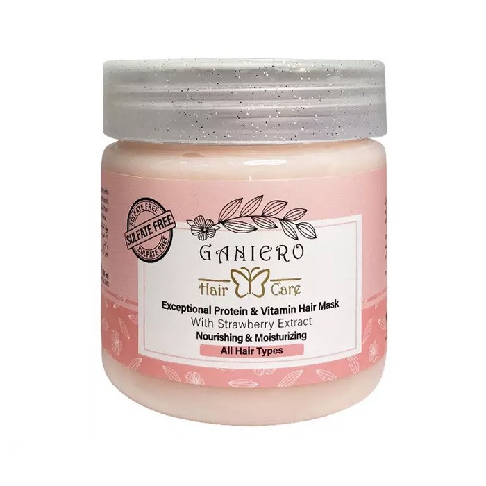 ماسک مو فاقد سولفات پروتئینه و ویتامینه حاوی عصاره توت فرنگی GANIERO 250ml