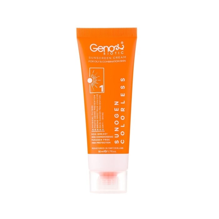 کرم ضد آفتاب مخصوص پوست چرب بی رنگ Geno Biotic