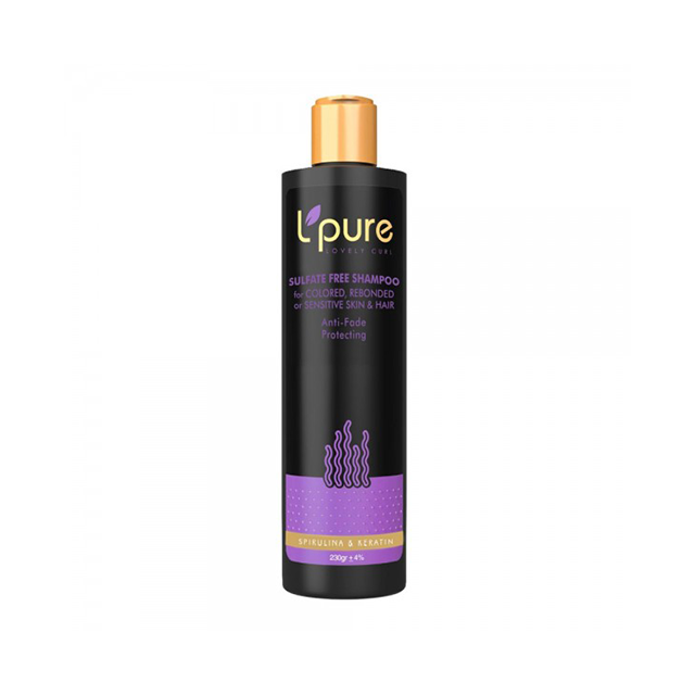 شامپو بدون سولفات حاوی جلبک اسپیرولینا و کراتین Lpure
