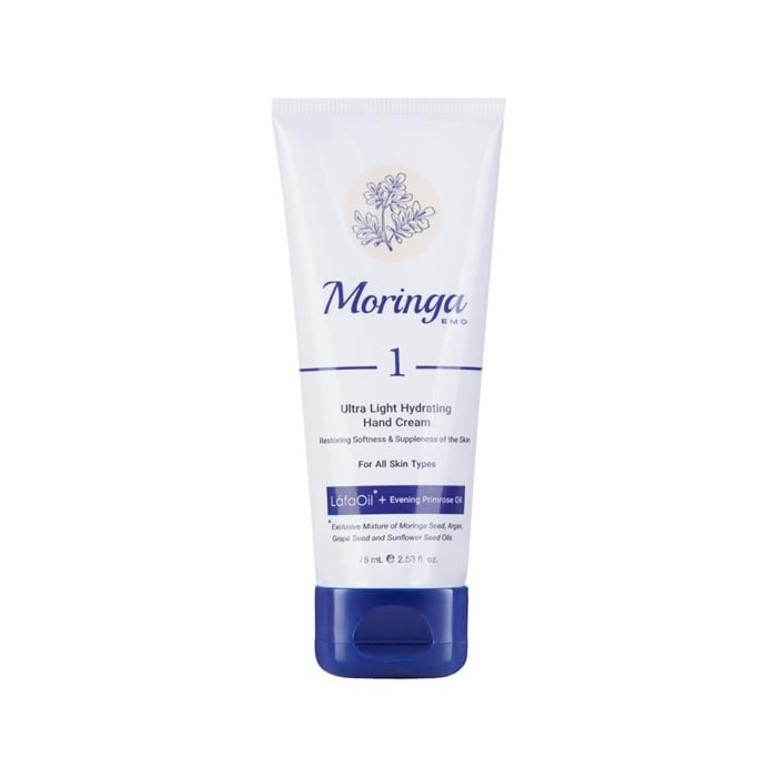 کرم دست فوق سبک و آبرسان 1 مناسب انواع پوست Moringa Emo 75ml