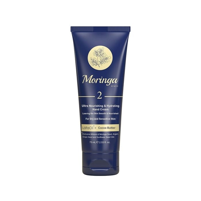کرم دست فوق مغذی و آبرسان 2 مناسب پوست خشک و حساس Moringa Emo 75ml