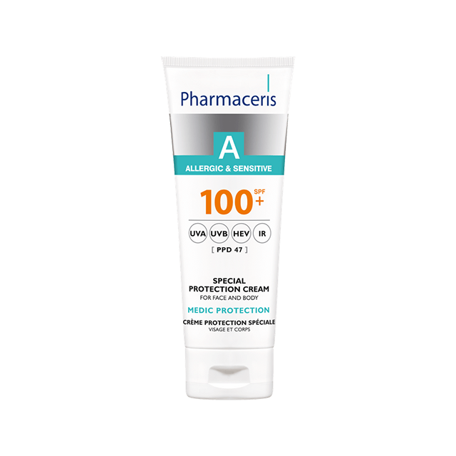 کرم ضدآفتاب و محافظت کننده فیزیکی ویژه مدیک پروتکشن برای صورت و بدن با Pharmaceris SPF100