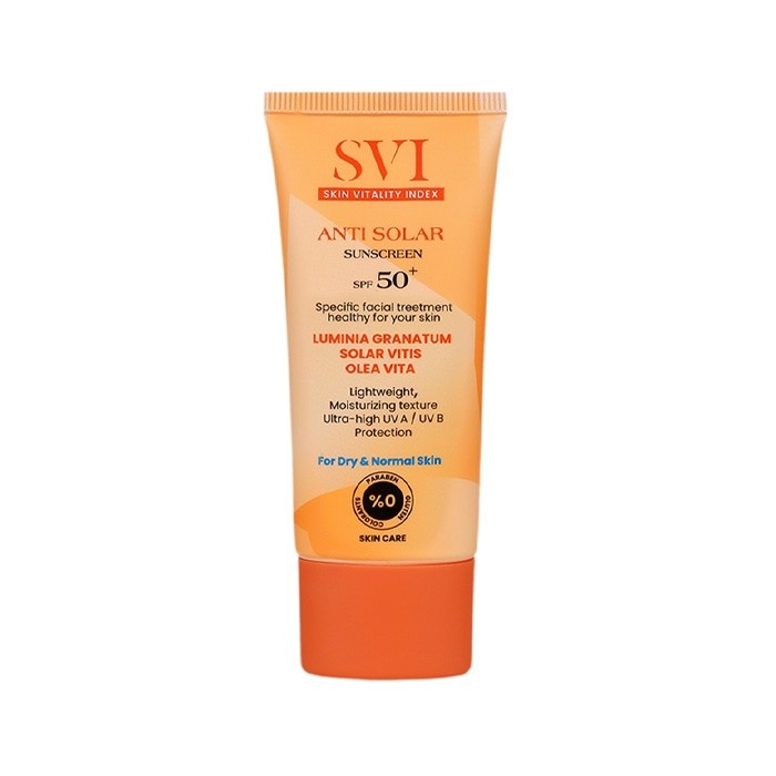 کرم ضد آفتاب بی رنگ پوست خشک SVI SPF50