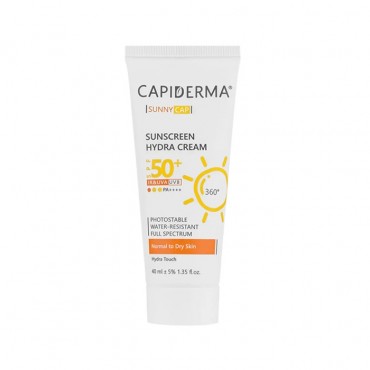 کرم ضد آفتاب بی رنگ سانی کپ مناسب پوست نرمال تا خشک Capiderma SPF50