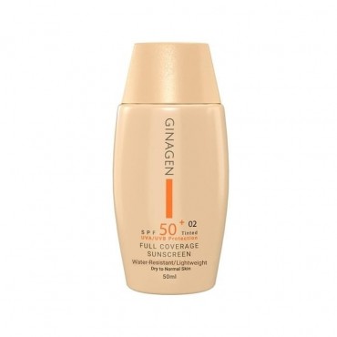 کرم ضد آفتاب رنگی پوست معمولی تا خشک 02 با Ginagen SPF50