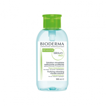 محلول پاک کننده پمپی آرایش و آلودگی سبیوم مناسب پوست چرب و مختلط BIODERMA H2O