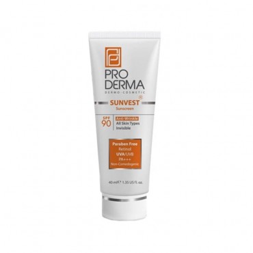 کرم ضد آفتاب و ضد چروک بی رنگ مناسب انواع پوست PRODERMA SPF90