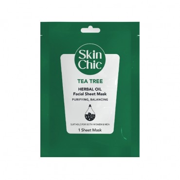 ماسک صورت ورقه ای درخت چای و روغن گیاهی Skin Chic