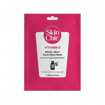 ماسک صورت ورقه ای ویتامین E و ژل رویال Skin Chic
