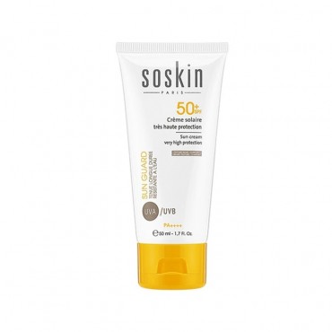 کرم ضد آفتاب بی رنگ با محافظت بسیار بالا SOSKIN SPF50