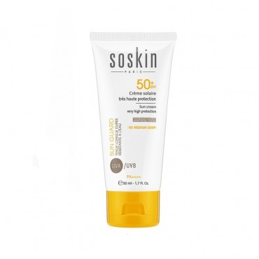 کرم ضد آفتاب رنگی با محافظت بسیار بالا SOSKIN SPF50