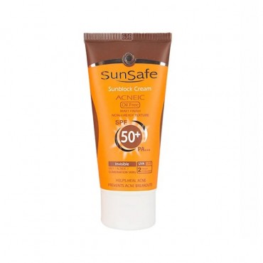 کرم ضد آفتاب فاقد چربی بی رنگ SunSafe SPF50