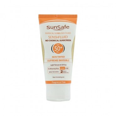 فلوئید ضد آفتاب فیزیکی فاقد چربی بی رنگ SunSafe SPF50