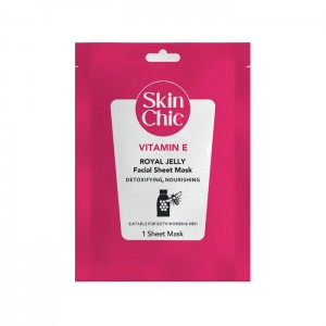 ماسک صورت ورقه ای ویتامین E و ژل رویال Skin Chic